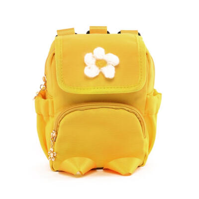 

Small Travel Backpacks Women Flower Decor Knapsack Canvas Shoulder Bags
