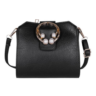 

Elegant Pearl Hook Flap Bag Women Shoulder Messenger Leather Solid Bags