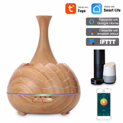 

Smart Wifi Wireless LED Night Lamp 400ml Humidifier Essential Oil Aromatherapy Mist Diffuser Phone App Control Voice Control Compa