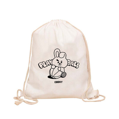 

CAR-TOBBY New Fashion Kpop BTS Top Fashion Unisex Canvas Drawstring Beam Port Backpack Shopping Bag Travel Bag