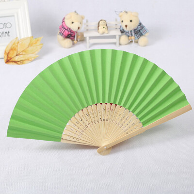 

〖Follure〗Pattern Folding Dance Wedding Party Lace Silk Folding Hand Held Solid Color Fan