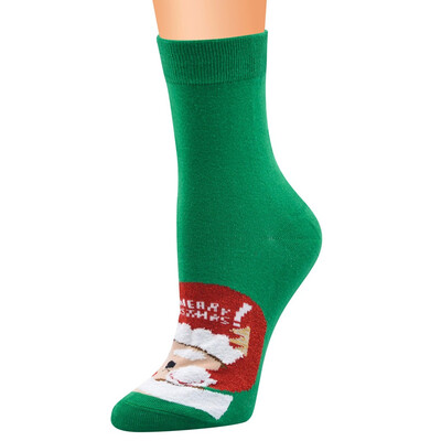 

Gobestart Christmas Women Cotton Socks Print Thicker Anti-slip Floor Socks Carpet Socks