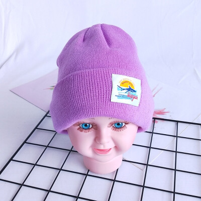 

Korean version of the new childrens wool hat tide children 100 knitted cover cap baby candy color warm hat autumn&winte