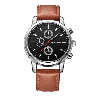 

REBIRTH Li Pofu RE016 three small plate decoration mens quartz imitation belt watch