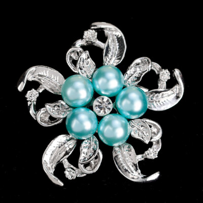 

Big Flower Imitation Pearls Rhinestone Alloy Pins Brooches Wedding Charm Women