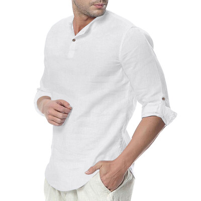 

Toponeto Mens Baggy Cotton Blend Solid Color Three Quarter Yoga T Shirts Tops Blouses