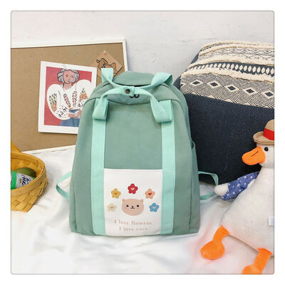 

Schoolbag female Korean Harajuku ulzzang high school junior high school students ins wind bf small fresh canvas backpack