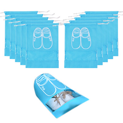 

10 Pack Non-Woven Drawstring Shoe Storage Bag Men Women Travel Gym Shoe Packing Organizer Bag Pouch