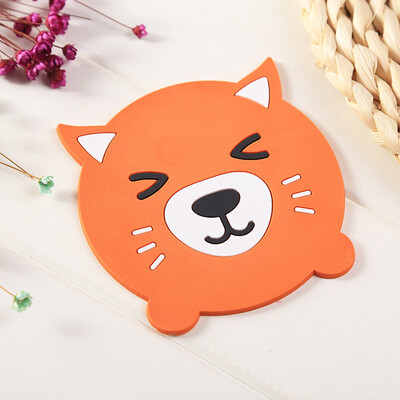 

Toponeto 2Pcs Cartoon Coasters Silicone Placemat Cushion Mug Tableware Cup Tea Pad Mat