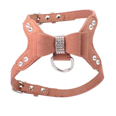 

Soft Suede Leather Dog Harness Rhinestone Pet Vest Velvet & Leather Leash Collar Harnesses For Small Medium Dogs Pet Products