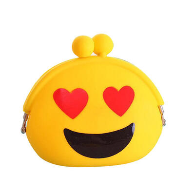 

3D Cartoon Expression Pattern Clutch Cute Women Coin Purse Silicone Wallet
