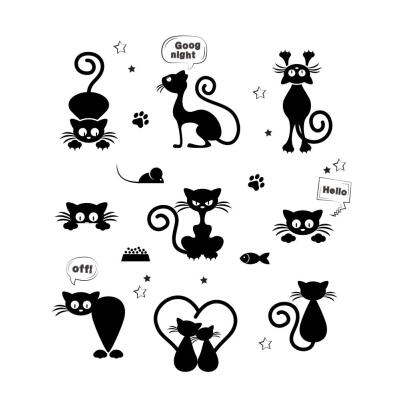 

Cute Cat Removable Wall Stickers DIY Switch Decals Home Kids Bedroom Decor