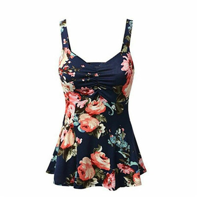 

Plus Size Summer Women Sexy Sleeveless Sling Vest Tank Top Blouse Floral T-Shirt