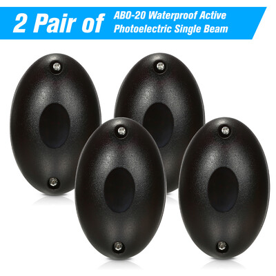 

2 Pair of ABO-20 Waterproof Active Photoelectric Single Beam Infrared Sensor Barrier Detector for Gate Door Window Burglar Alarm S