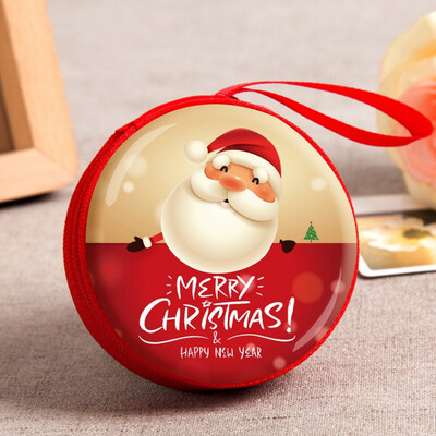 

New Hot Year Santa Claus Mini Storage Bag Money Box For USB Cable Coin Holder As A Christmas Gifts Zipper Lock Travel Organizer