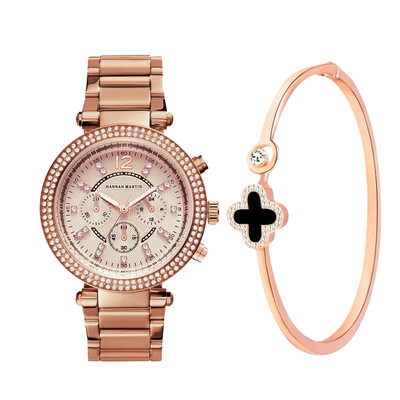 

Crystal Diamond Bracelet Watches Set Female High Quality Quartz Watch Luxury Women Watch Bangle Set For Valentines Gift forWife