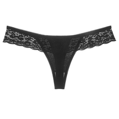 

Toponeto Women Underpant Sexy Lace Hollow Sports Fitness Low Waist Seamless Ladies Thong
