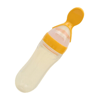 

Newborn Baby Squeezing Feeding Bottle Spoon Infant Cereal Food Feeder
