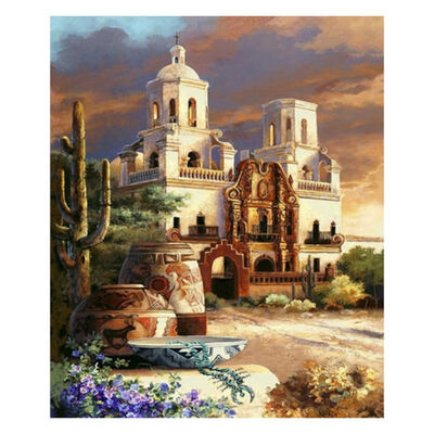 

DIY 3D Diamond Painting European Raining City Castle Sewing Rhinestones Crystal Art Crafts Household Decor And Gift Item