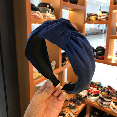 

Women Headband Twist Hairband Bow Knot Cross Tie Velvet Headwrap Hair Band