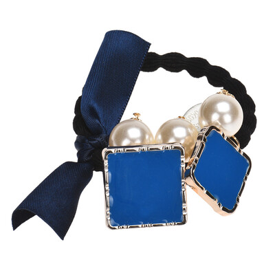 

〖Follure〗Bow Square Pearls Hair Band Rope Scrunchie Ponytail Holder RD