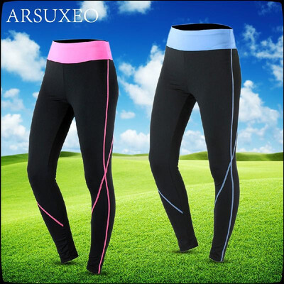 

ARSUXEO Womens Running Leggings Fitness Yoga Tights Stretch Quick-Drying Tights Wide Waistband