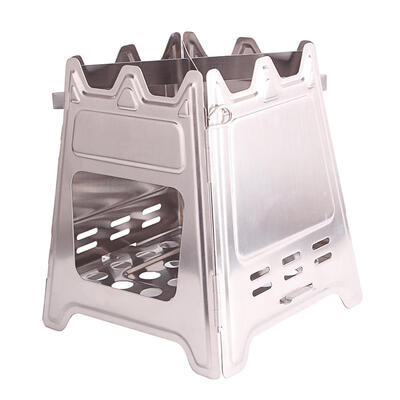 

Outdoor Folding Camping Wood Stove Portable Cooking Picnic Hunting Stove