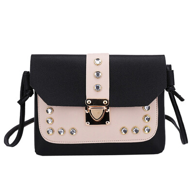 

Women Small Messenger Bags 2019 Fashion Women Hit Color Rhinestone Shoulder Bag Messenger Satchel Crossbody Bags T10