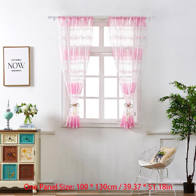 

Horizontal Stripe Sheer Curtain Window Screening Window Rod Pocket Curtain Panel for Living Room Bedroom Dining Room 39"X51" 1 Pan