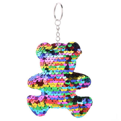 

Lovely Bear Keychain Glitter Sequins Women Key Ring Car Bag Pendant Gifts