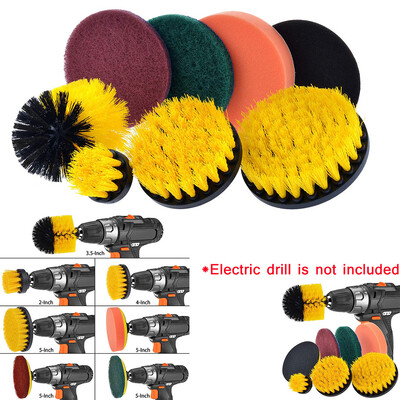 

〖Follure〗Drill Brush Scrub Pads 8 Piece Power Scrubber Cleaning Kit All Purpose Cleaner Scrubbing Cordless Drill for Cleaning Pool