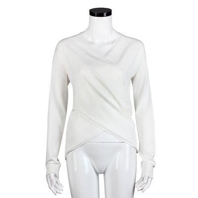 

Gobestart Womens Long V-Neck Cross Long Sleeve Loose Knitted Sweater Casual Jumper Tops