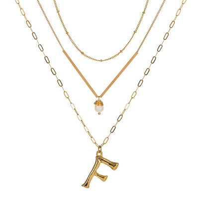 

Cute Natural Pearl Initial Necklace Personalized Letter Necklace Name Jewelry For Women Accessories Gold color Girlfriend Gift