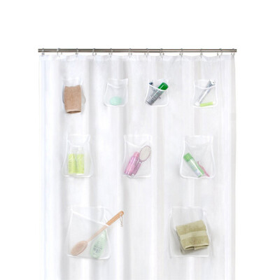 

〖Follure〗Phone Tablet Holder Clear Shower Curtain Liner with Pockets