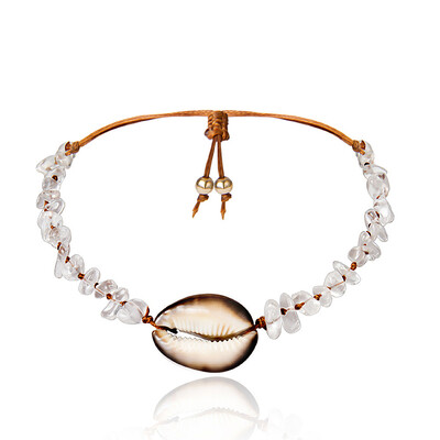 

Bohemian Handmade Ocean Conch Sea Shell Bracelet Necklace Quartz Crystal Stone Chips Bracelet Necklace