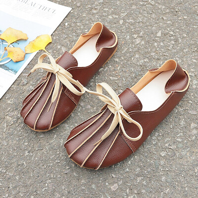 

Bean shoes women 2019 spring new Joker Korean version of flat-bottomed shoes students wear two sets of feet without heel half drag