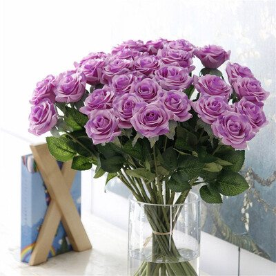

Toponeto Artificial Rose Real Bridal Wedding Bouquet Home Decoration Colorful