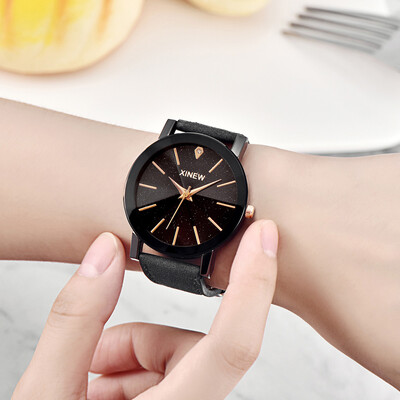 

Gobestart Men Women Leather Strap Line Analog Quartz Ladies Wrist Watches Fashion Watch
