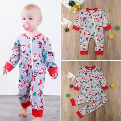 

Xmas Newborn Baby Boy Girl Christmas Romper Tops Pants Pajamas Sleepwear Suit