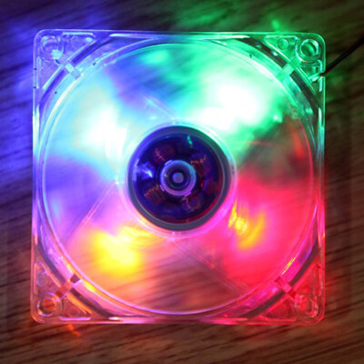 

120mm PC Computer Clear Case Quad 4 LED Light CPU Cooling Fan 12cm