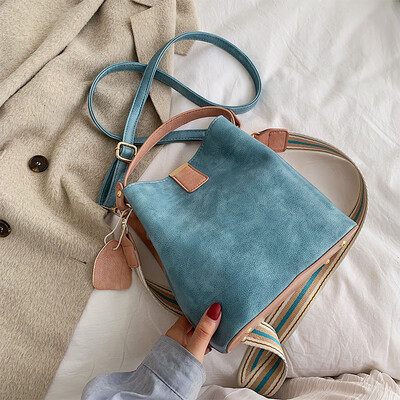 

Womens bag 2019 new fashion handbags Sen double-sided bucket bag foreign gas Messenger bag wild ins shoulder bag