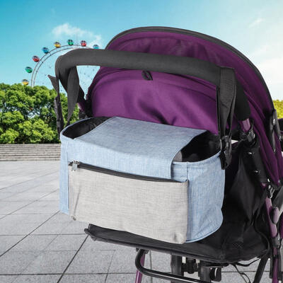 

Greensen Oxford Fabric Hanging Bag Stroller Accessory Bottle Organizer Baby Carriage Storage Bag