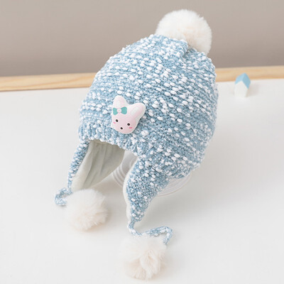 

Baby Girl Hat Toddler Infant Winter Tie up Hat Warmer Ear-flap Knitted Cap
