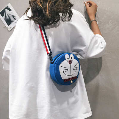 

Cartoon small bag female 2019 new wave Korean version of the wild cute ocean round bag student canvas shoulder Messenger bag