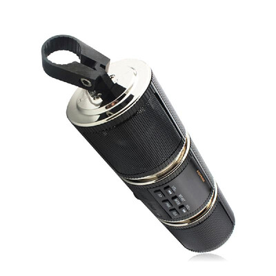 

Motorcycle Motorbike MP3 Music Player BT Water-resistant LED Display Stereo Speaker Silvery