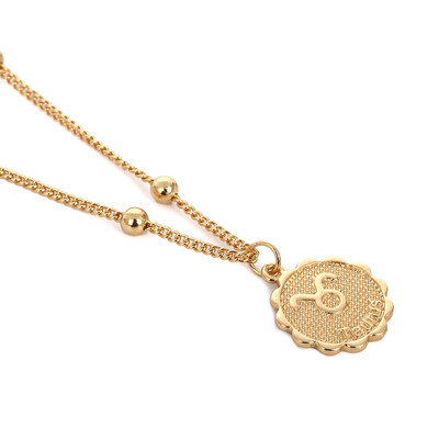 

Star Zodiac Sign 12 Constellation Necklaces & Pendants Choker Beads Coin Necklaces for Women Long Chain Necklace bijoux femme