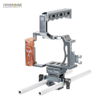 

SEVENOAK SK-A7C1 Professional Video DSLR Camera Cage Kit with Top Handle Grip Shoe Mount 15mm Rods for Sony A7 A7S A7R A7 II A