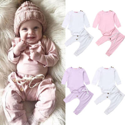 

UK Newborn Infant Baby Girls Clothes Romper Bodysuit Tops Pants Outfits Autumn