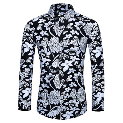 

Tailored Mens Casual Printing Colorful Slim Long Sleeve Dress Shirt Blouse Tops