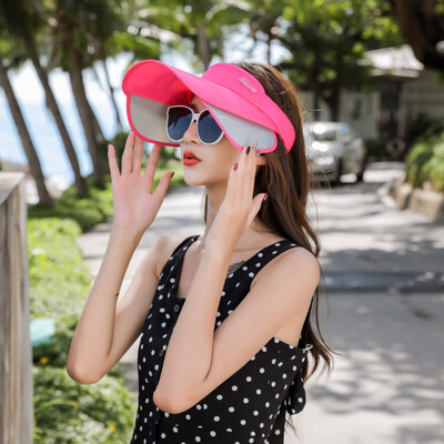 

Sunshade woman summer Korean version sunscreen face along the hat cycling empty top sun hat for a trip to the beach